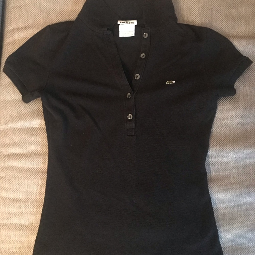 Lacoste logo black polo shirt